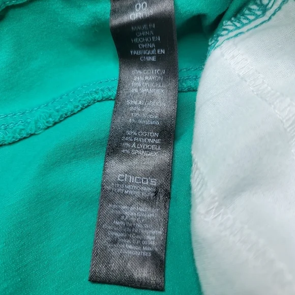 Chico's "The So Lifting Crop" Green Women's Pants Size 00 - Picture 6 of 12